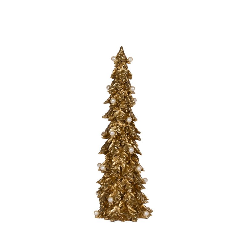 Small Gold Pearl Leaf Tree - My Christmas
