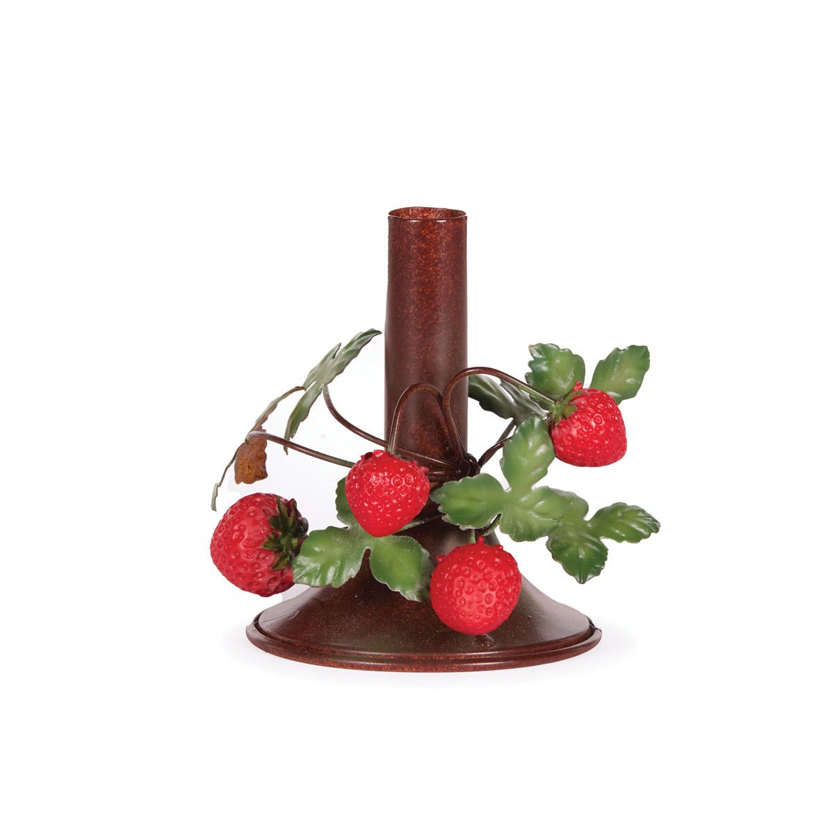 Small Rust Strawberry Candle Holder - My Christmas