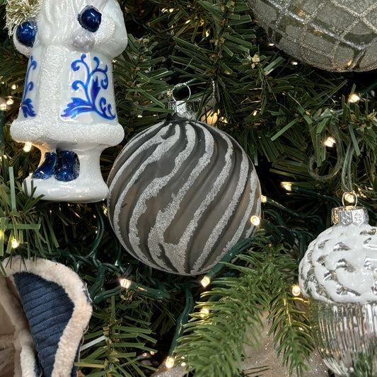 Smokey Blue Glass Bauble - My Christmas