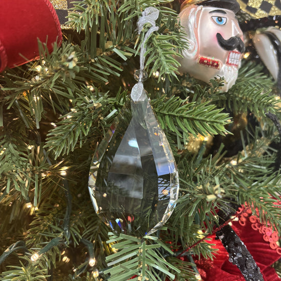 Smokey Grey Crystal Drop Ornament - My Christmas