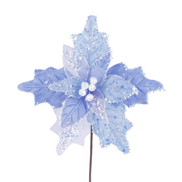 Soft Blue Lavender Velvet and Sheer Poinsettia - My Christmas