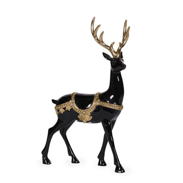 Standing Embellished Black and Gold Reindeer - 33cm - My Christmas