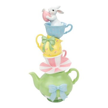 Sweet Teapot Bunny in 3 Teacups - My Christmas