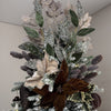 Tan with Gold Glitter Edge Clip-on Poinsettia - My Christmas