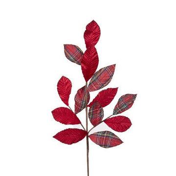 Tartan Leaf Spray - My Christmas