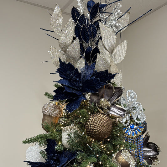 Taupe Glitter Leaf Stem - My Christmas