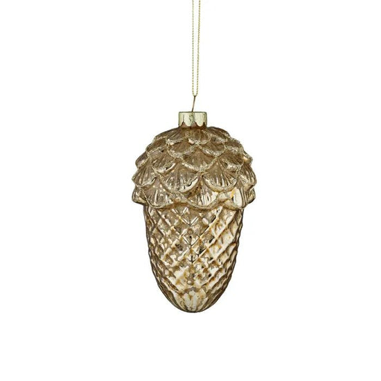 Tawny Acorn Bauble Glass - My Christmas