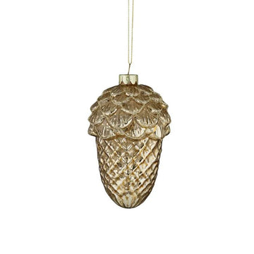 Tawny Acorn Bauble Glass - My Christmas
