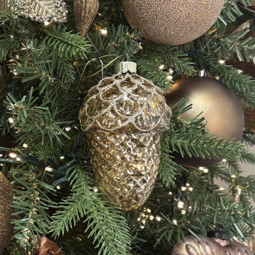 Tawny Acorn Bauble Glass - My Christmas