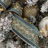 Teal Blue with Iridescent Metallic Dupion Ribbon - My Christmas