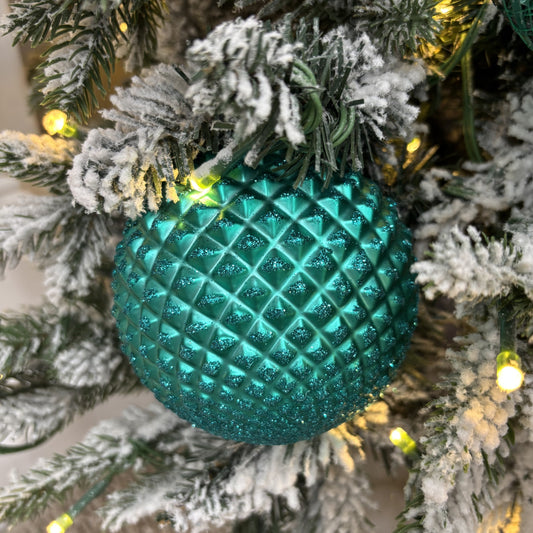 Teal Durian Bauble - 10cm - My Christmas
