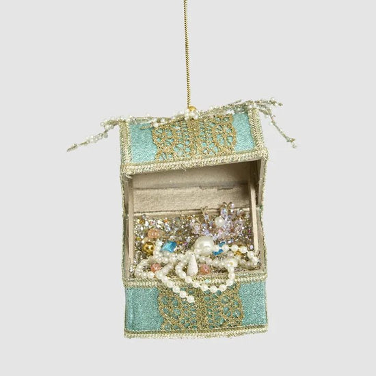 Teal Green Treasure Chest Ornament - My Christmas