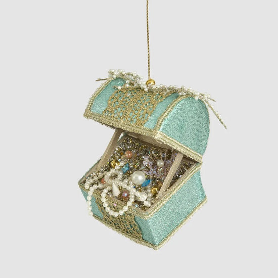 Teal Green Treasure Chest Ornament - My Christmas