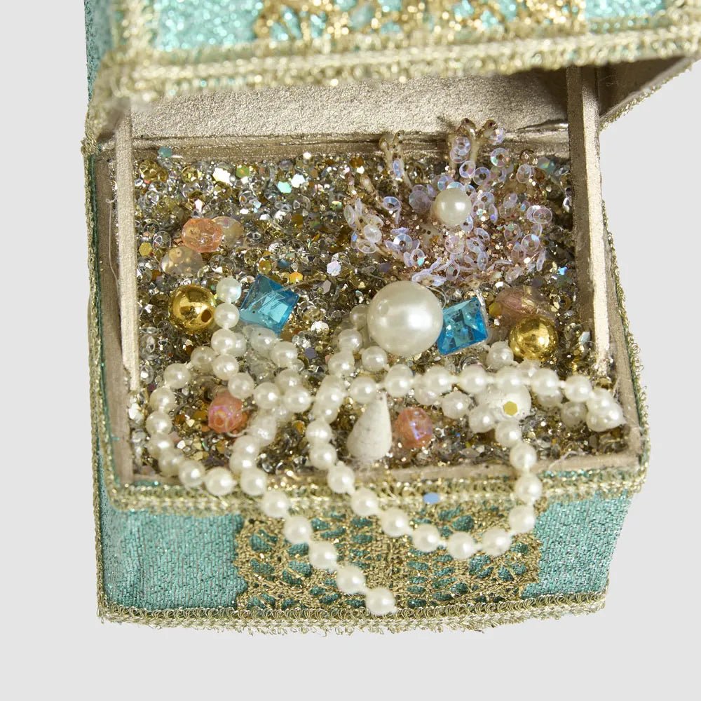 Teal Green Treasure Chest Ornament - My Christmas