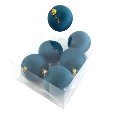 Teal Silk Bauble - Box of 6 - My Christmas