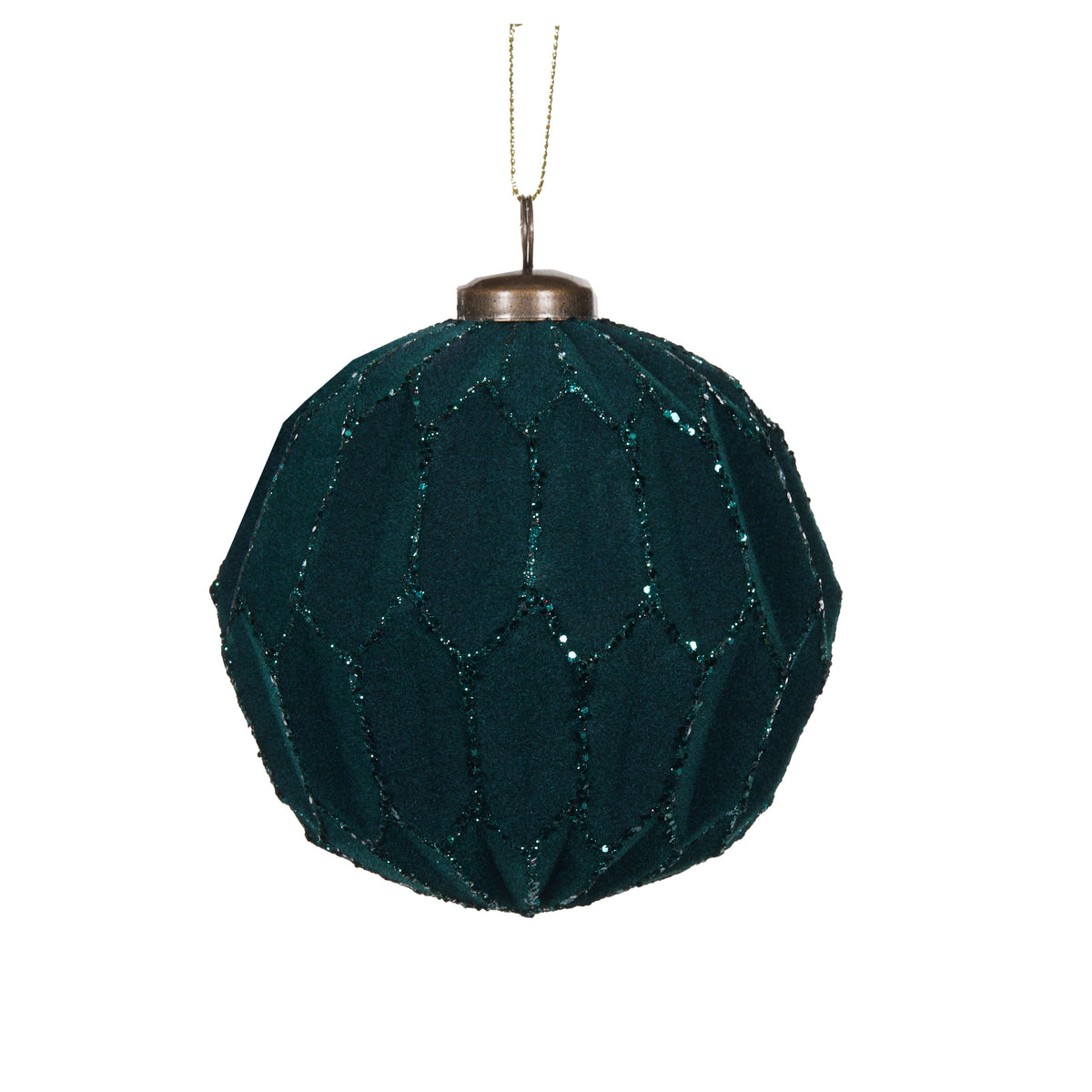 Teal Velvet Geo Bauble - My Christmas