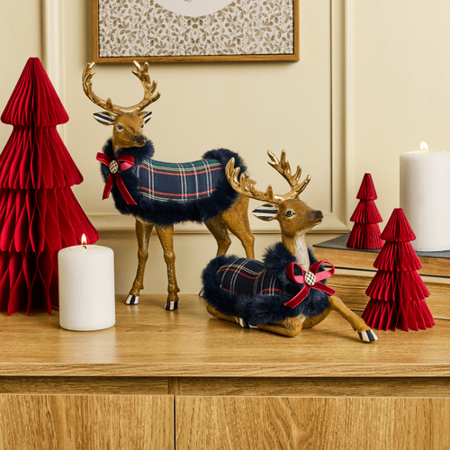 Timeless Tartan Resting Deer - My Christmas
