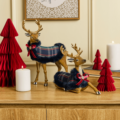 Timeless Tartan Standing Deer - My Christmas