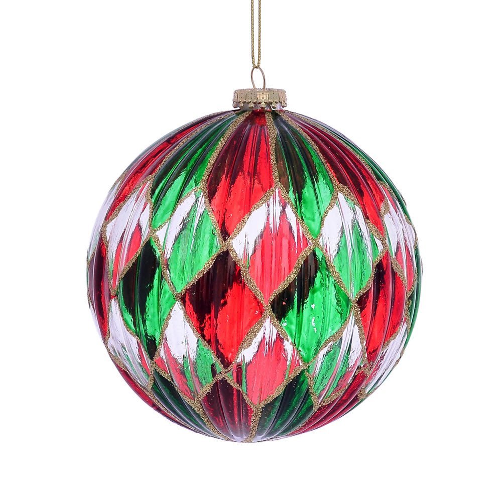 Traditional Diamond Bauble - 12cm - My Christmas