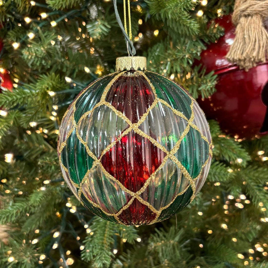 Traditional Diamond Bauble - 12cm - My Christmas