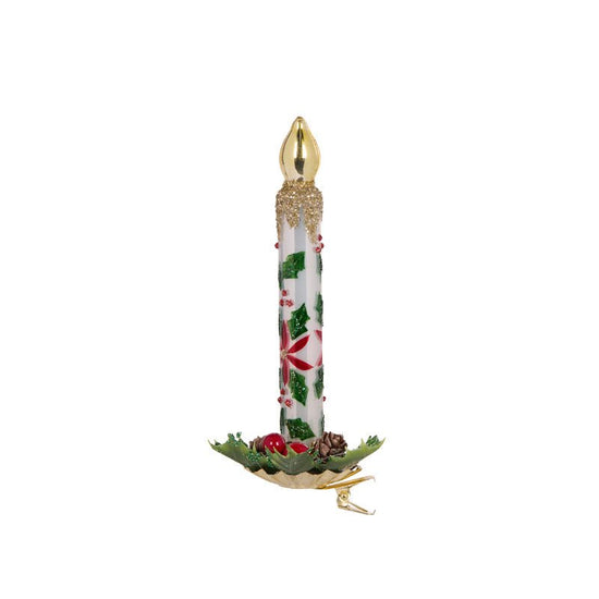 Traditional Glass Clip Candle - My Christmas