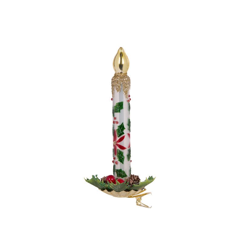 Traditional Glass Clip Candle - My Christmas