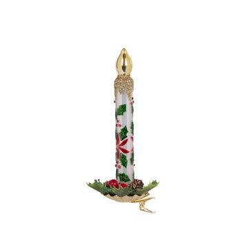 Traditional Glass Clip Candle - My Christmas
