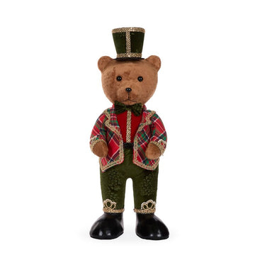 Traditional Green Tartan Mr Bear - My Christmas