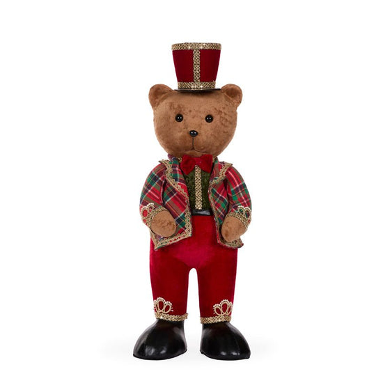 Traditional Red Tartan Mr Bear - My Christmas
