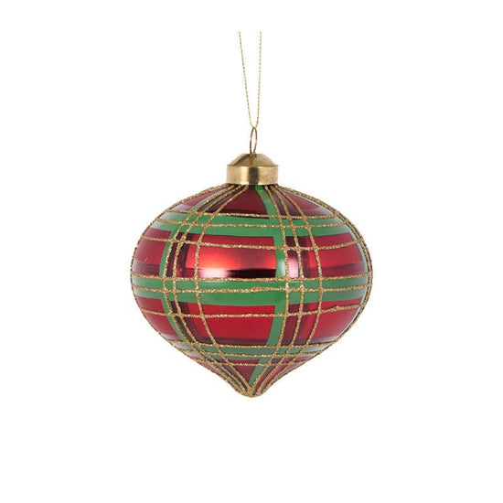 Traditional Tartan Onion Bauble - My Christmas