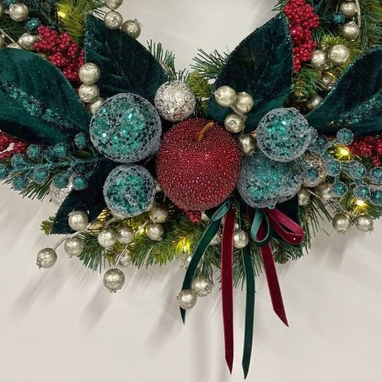 Traditional Tidings Green Wreath with Fruits and Berries - My Christmas