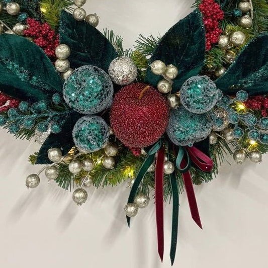 Traditional Tidings Green Wreath with Fruits and Berries - My Christmas
