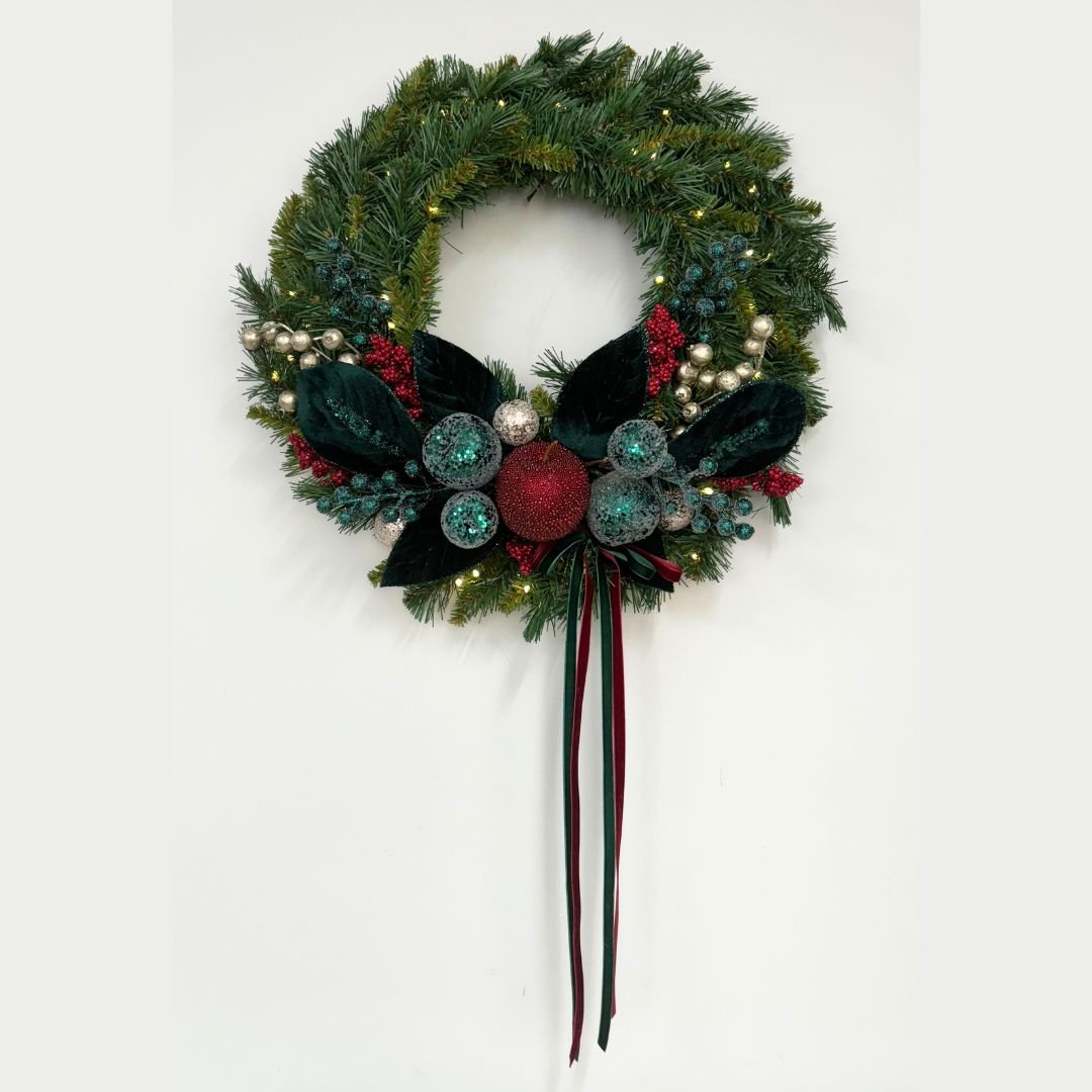 Traditional Tidings Green Wreath with Fruits and Berries - My Christmas