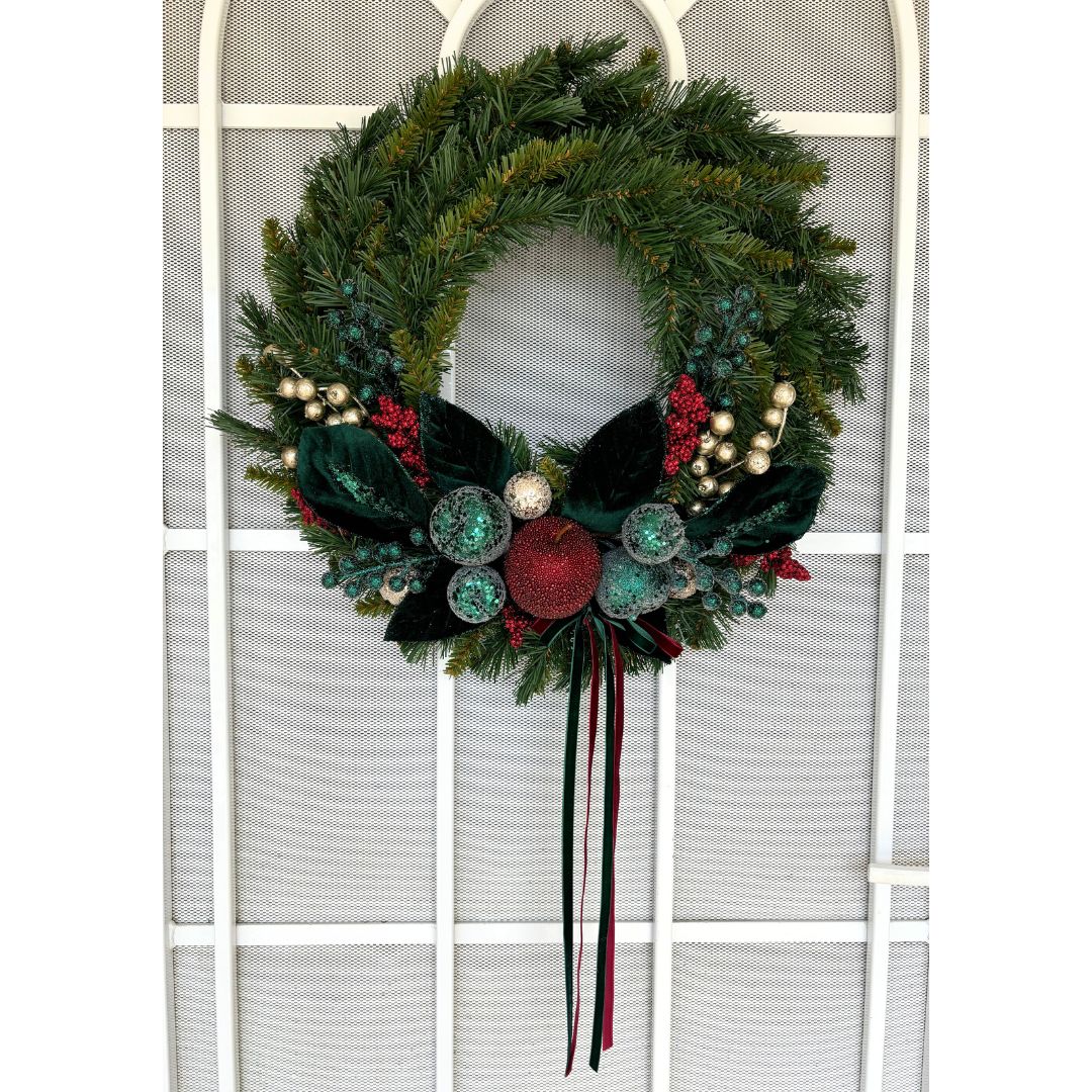 Traditional Tidings Green Wreath with Fruits and Berries - My Christmas