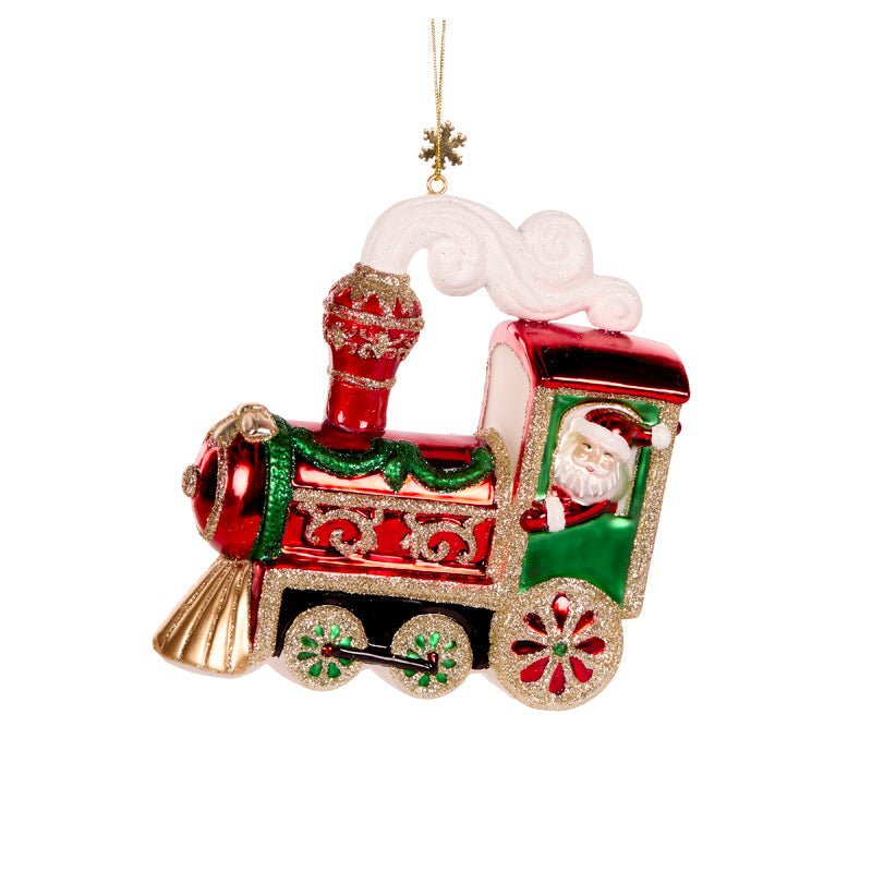 Traditional Train Glass Ornament - My Christmas