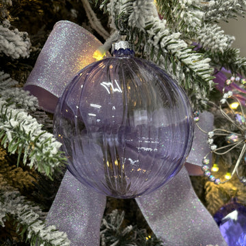 Transparent Lilac Glass Bauble - My Christmas