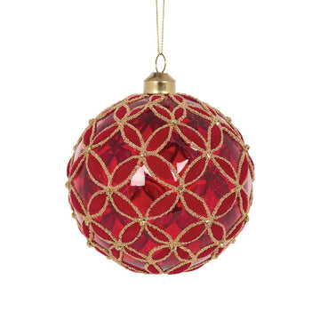 Transparent Red Fleur Bauble - My Christmas
