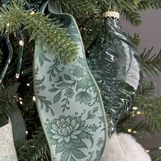 Transparent Smoky Green Glass Ornament - My Christmas