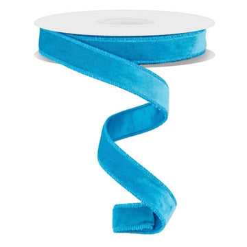 Turquoise Deluxe Velvet Ribbon with Satin Backing - 7/8" wide - My Christmas