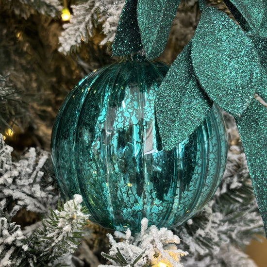 Turquoise Mercury Glass Bauble - My Christmas