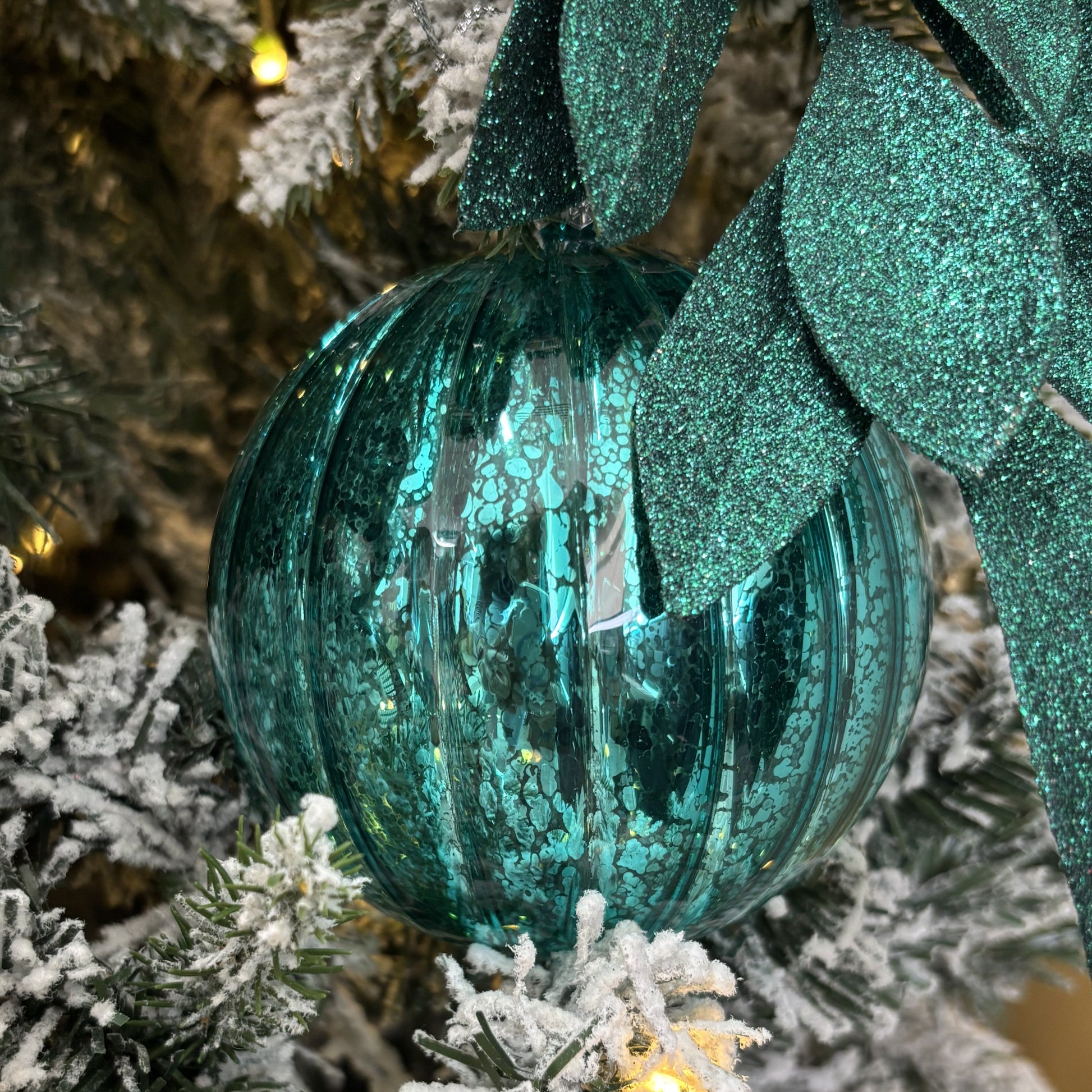 Turquoise Mercury Glass Bauble - My Christmas