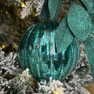 Turquoise Mercury Glass Bauble - My Christmas