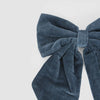 Velvet Clip-on Bow Large Navy Blue - My Christmas
