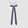 Velvet Tie On Bow Navy Blue w Gold Border - Set of 8 - My Christmas