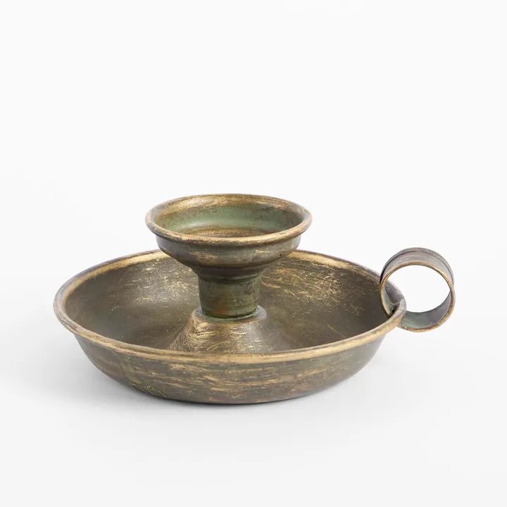 Verdigris Taper Candle Holder - My Christmas
