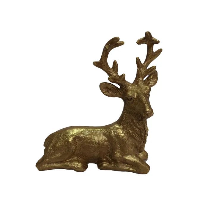 Vintage Laying Gold Deer - My Christmas