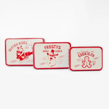 Vintage Red and White Christmas Tins - My Christmas