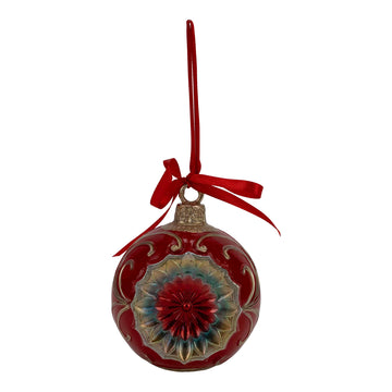 Vintage Red Ball Hanging Ornament - 11cm - My Christmas