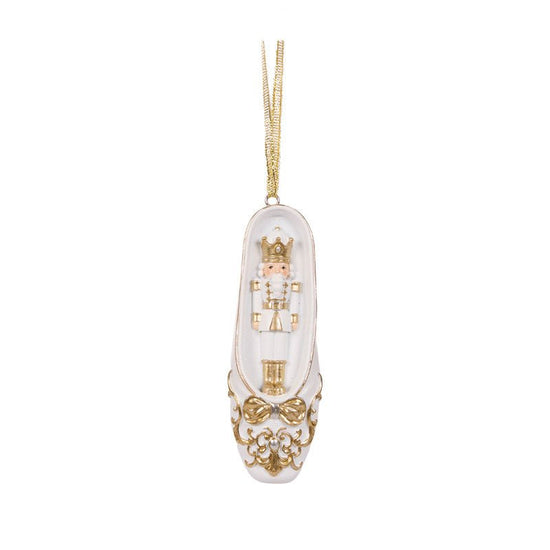 White and Gold Ballet Slippers Hanging Ornaments - Assorted - My Christmas