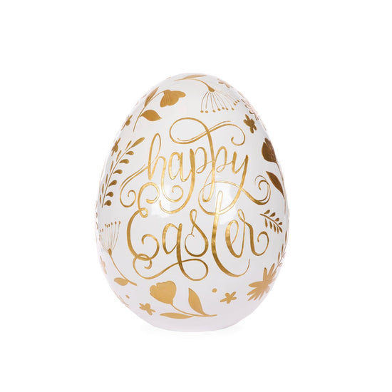 White and Gold Happy Easter Egg - My Christmas